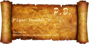 Piger Deodát névjegykártya